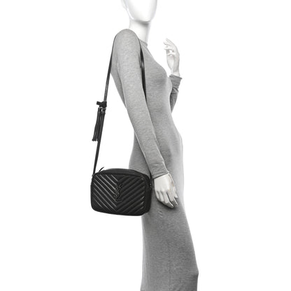 Saint Laurent Calfskin Matelasse Monogram Lou Camera Bag Dark Smog 2 of 12