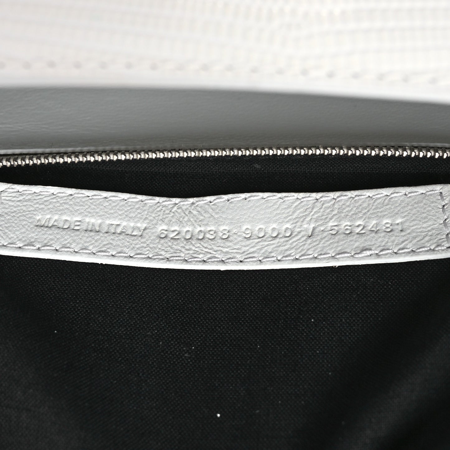 Patent Calfskin Lizard Embossed Medium Ghost Shoulder Bag Optic White
