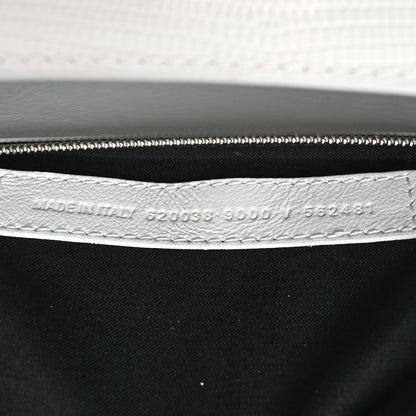 Balenciaga Patent Calfskin Lizard Embossed Medium Ghost Shoulder Bag Optic White 6 of 14
