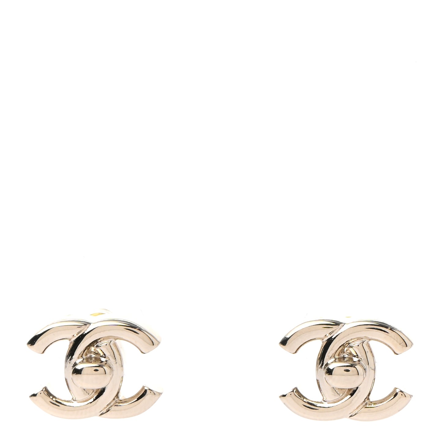 Metal CC Turnlock Earrings Gold