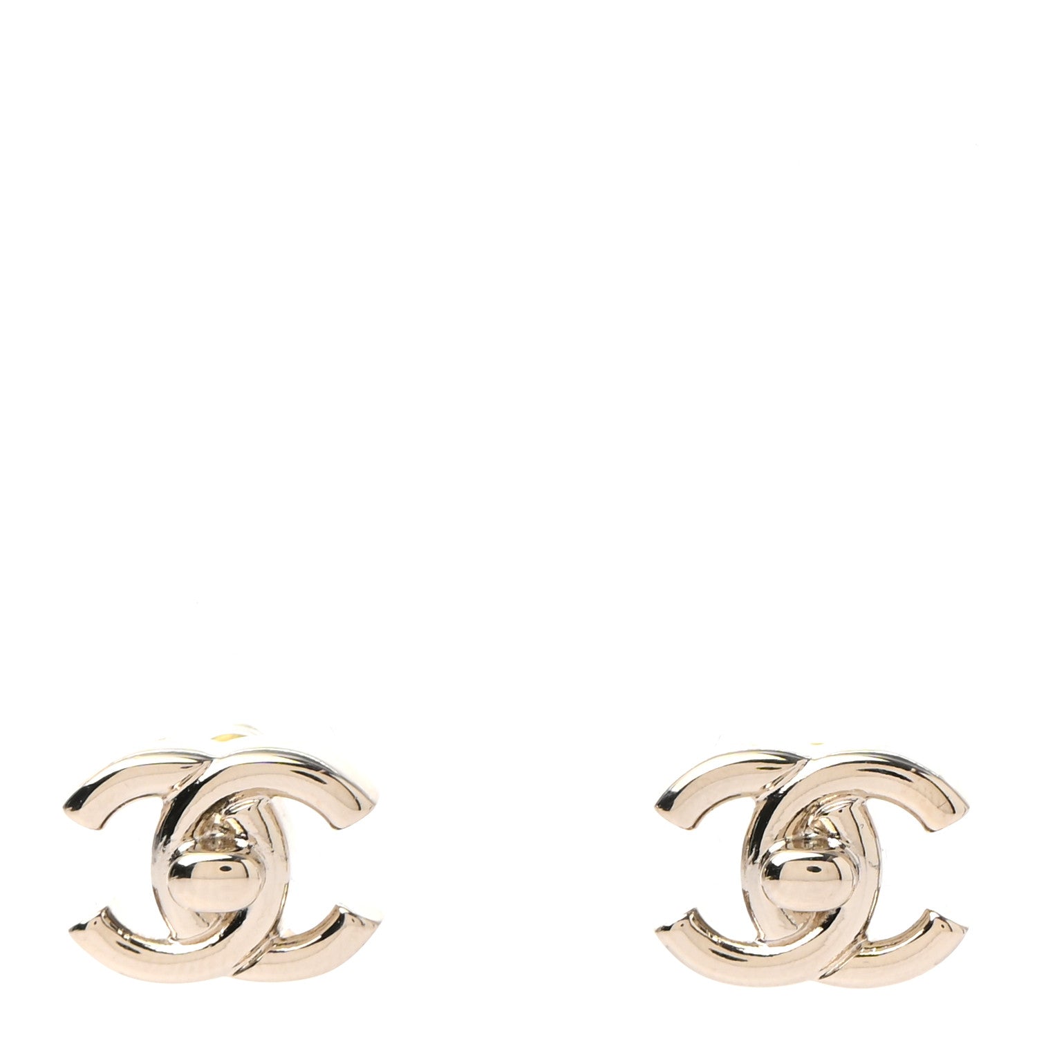 Chanel Metal CC Turnlock Earrings Gold 1 of 5