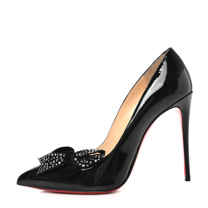 Christian Louboutin Velvet Madame Menule Bow 100 Pumps 38.5 Black 1 of 11