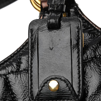 Saint Laurent Patent Crocodile Embossed Tribute Tote Black 15 of 15