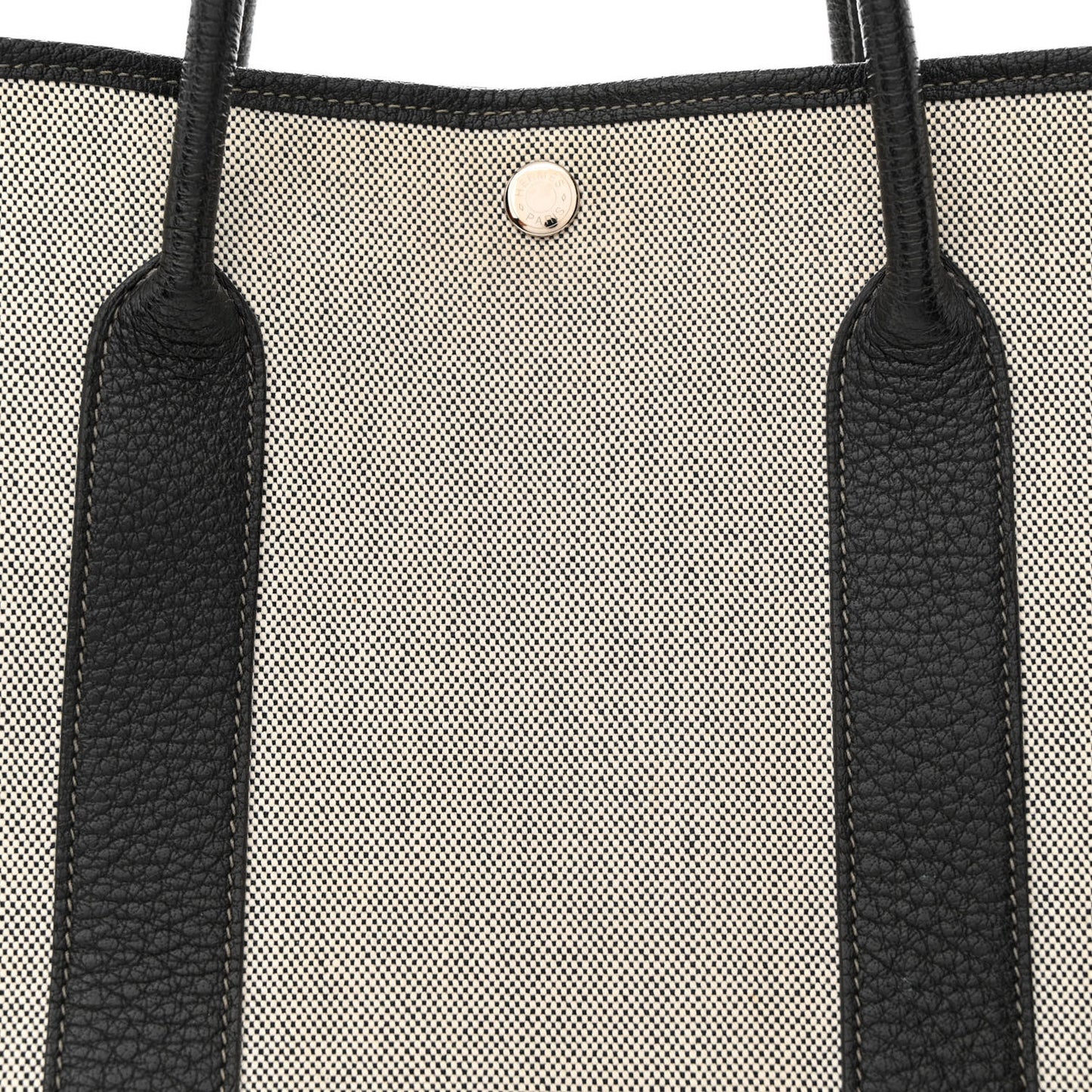 Twill H Negonda Garden Party 36 MM Tote Ecru Black