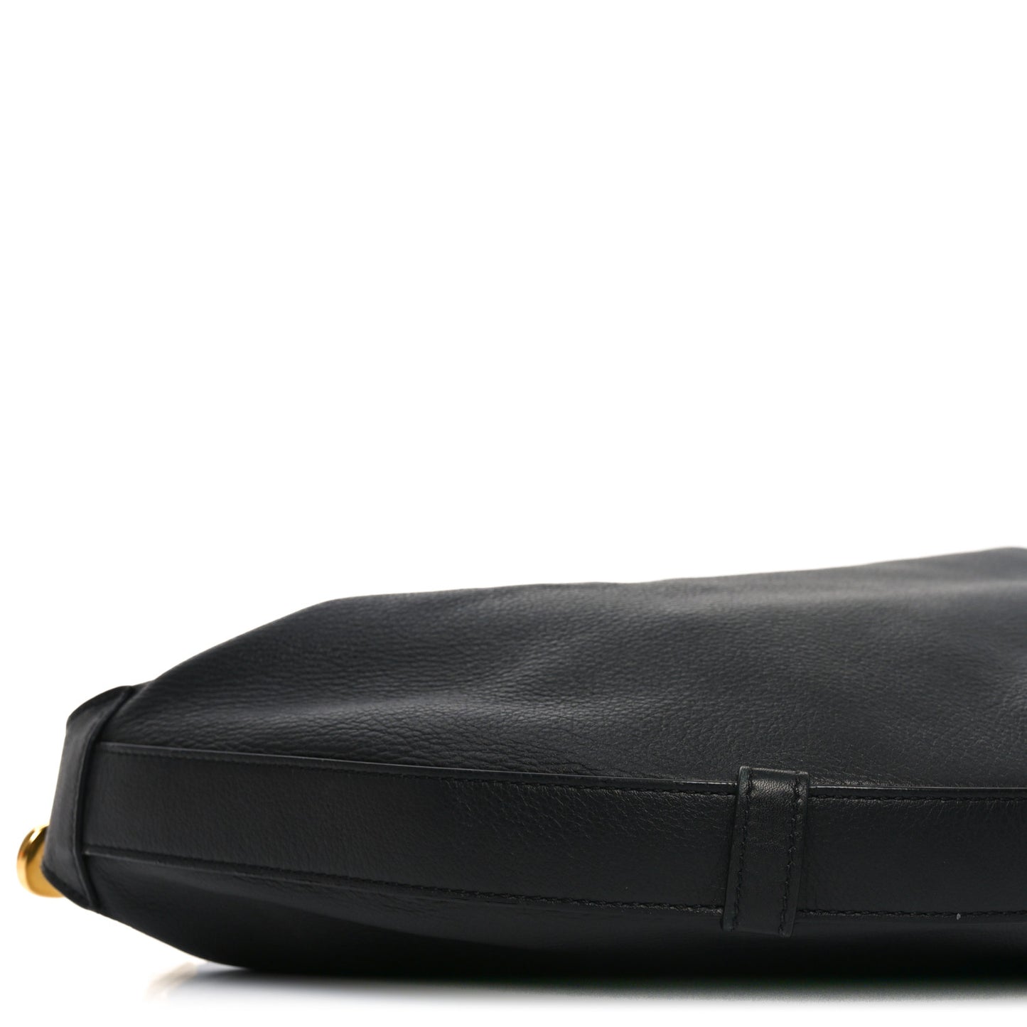Supple Calfskin Medium Strap Leandre Shoulder Bag Black
