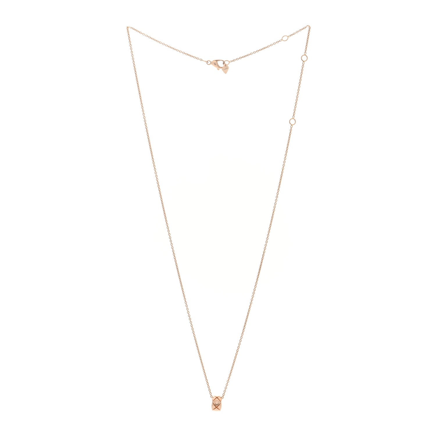 Chanel 18K Beige Gold Coco Crush Round Pendant Necklace 3 of 5