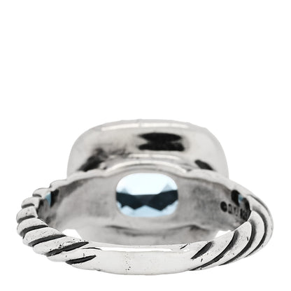 David Yurman Sterling Silver Diamond Blue Topaz 10mm Noblesse Ring 53 6.25 4 of 5