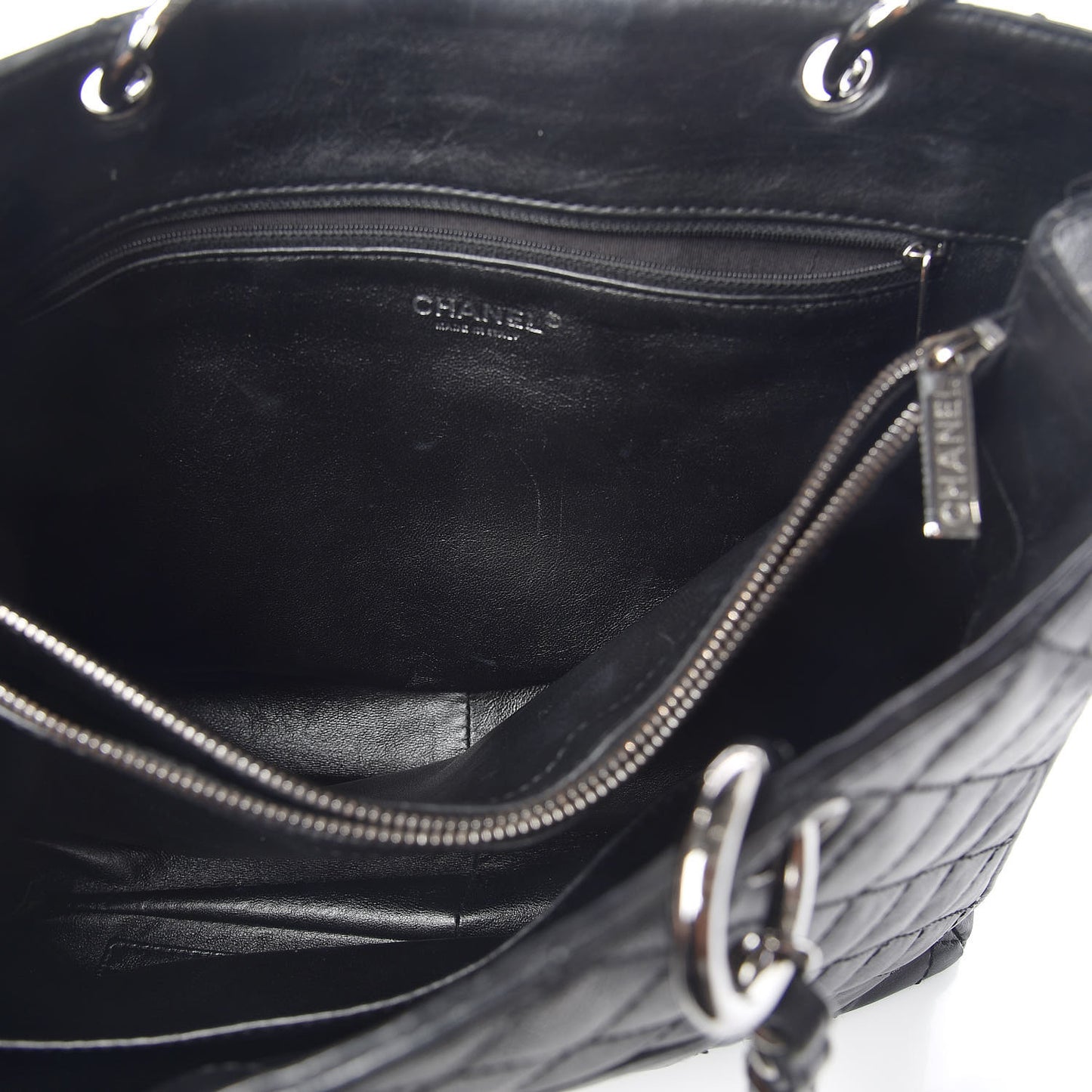 Calfskin Quilted Grand Shopping Tote GST Black