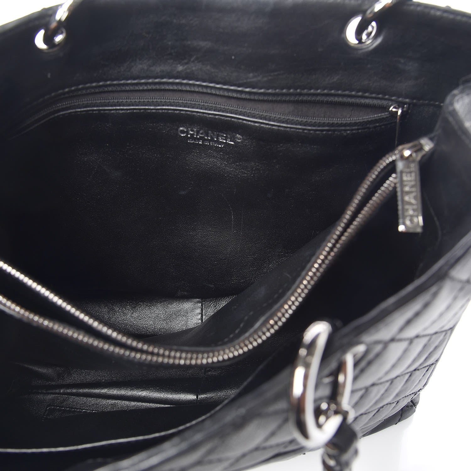 Chanel Calfskin Quilted Grand Shopping Tote GST Black 6 of 13