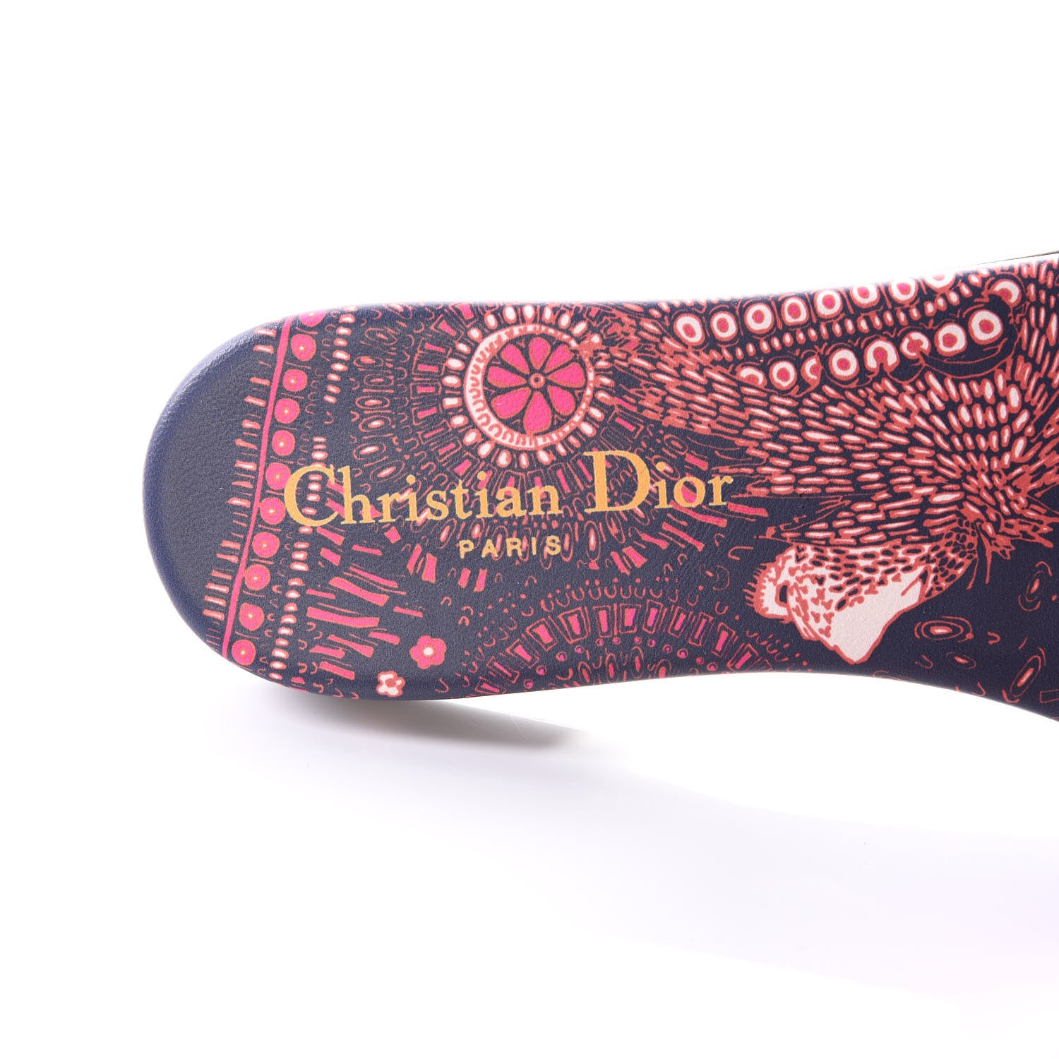 Christian Dior Canvas Embroidered Animals Dway Mules Slide Sandals 38.5 Deep Blue Fuchsia 8 of 10