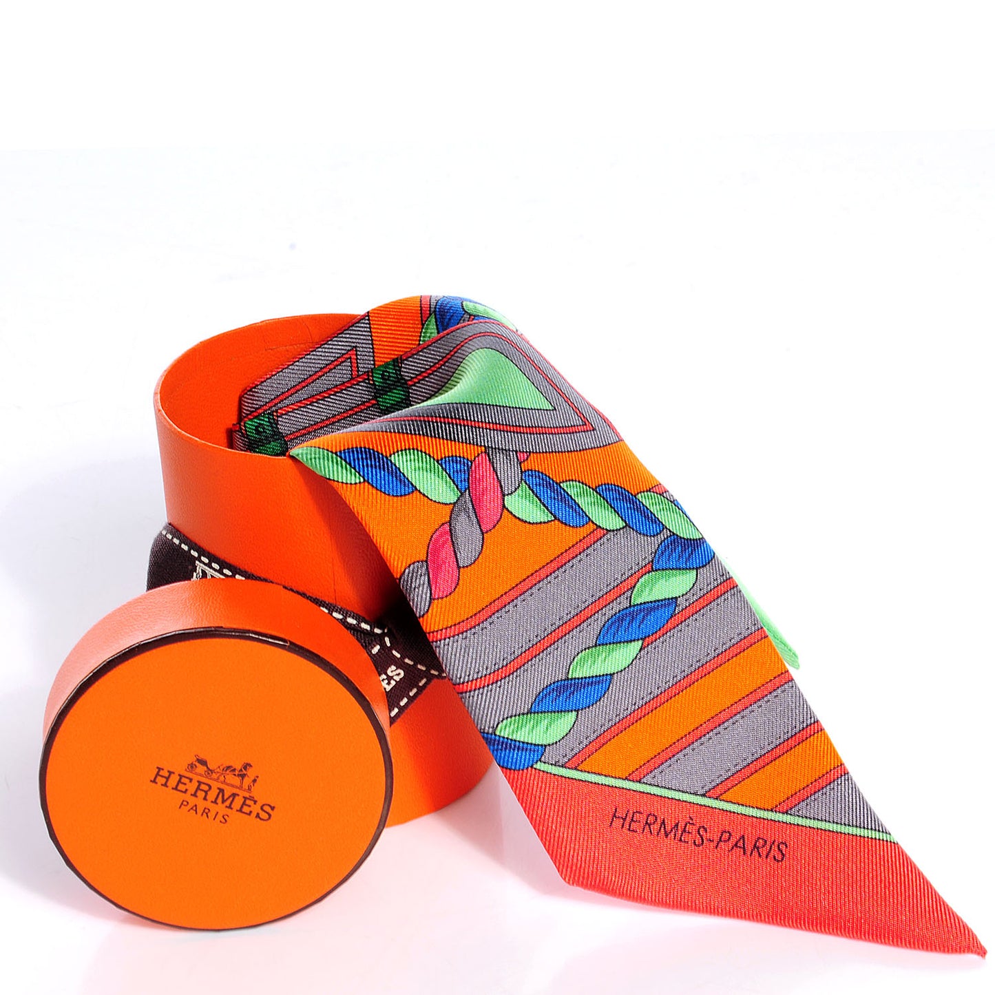Silk Grande Tenue Twilly Vert Orange Corail