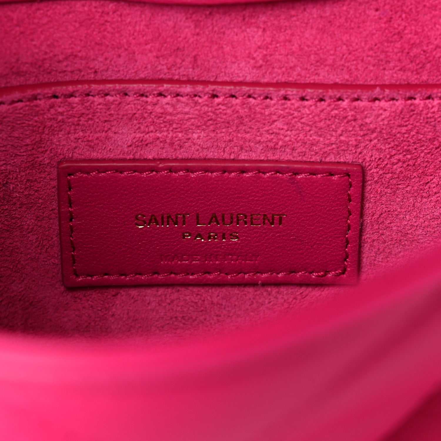 Saint Laurent Lambskin Quilted Le 57 Diamond Shoulder Bag Lipstick Fuchsia 6 of 8