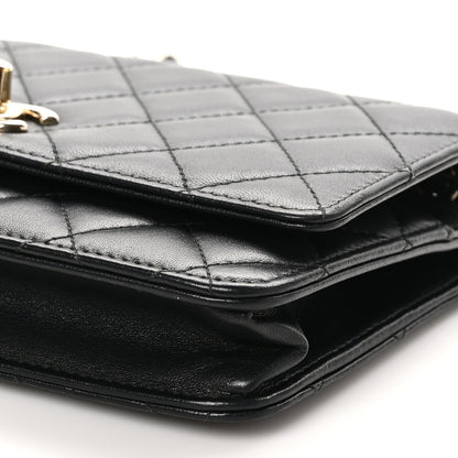 Chanel Lambskin Quilted Trendy CC Wallet On Chain WOC Black 11 of 13