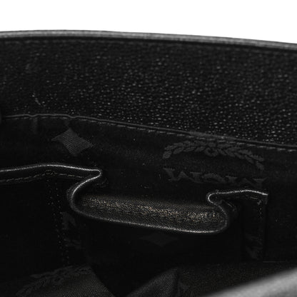 MCM Grained Calfskin Studded Boston Bag Black 11 of 12