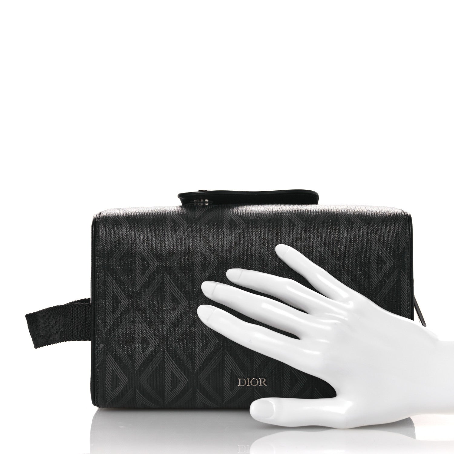 Christian Dior Canvas CD Diamond Lingot Toiletry Pouch Black