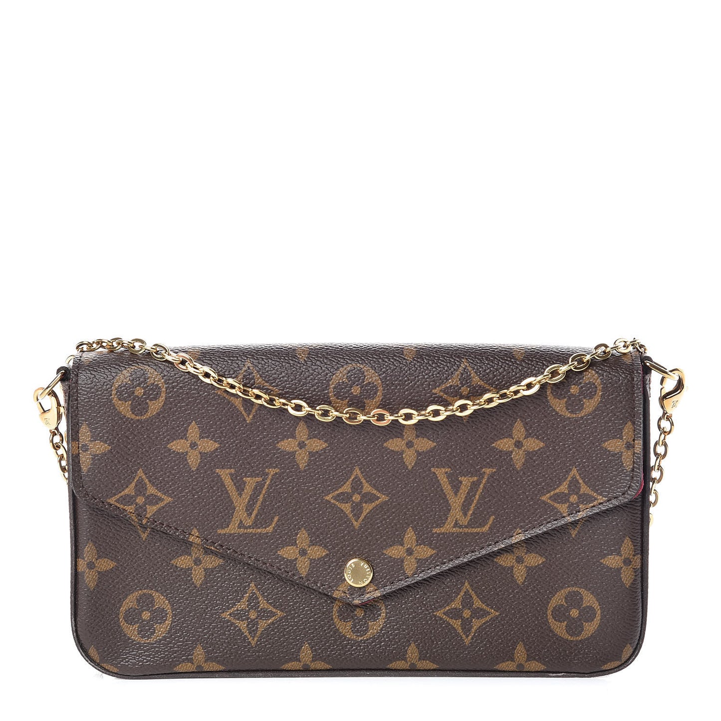 Monogram Pochette Felicie Chain Wallet Fuchsia