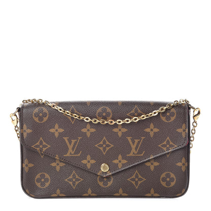 Louis Vuitton Monogram Pochette Felicie Chain Wallet Fuchsia 1 of 11