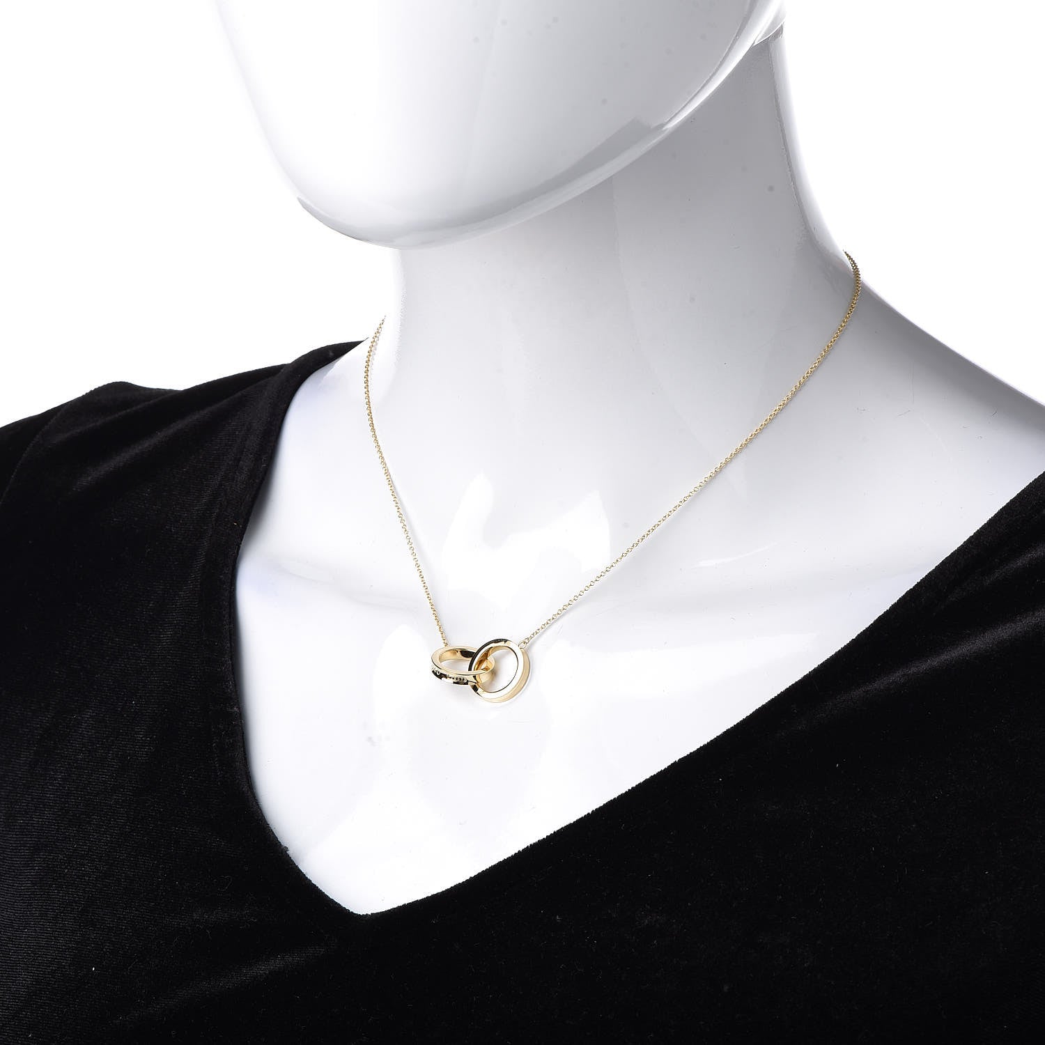 Tiffany 18K Yellow Gold 1837 Interlocking Circles Pendant Necklace 2 of 6