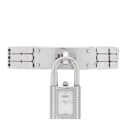 Hermes Stainless Steel Diamond 16mm Kelly Quartz Watch 2 of 5
