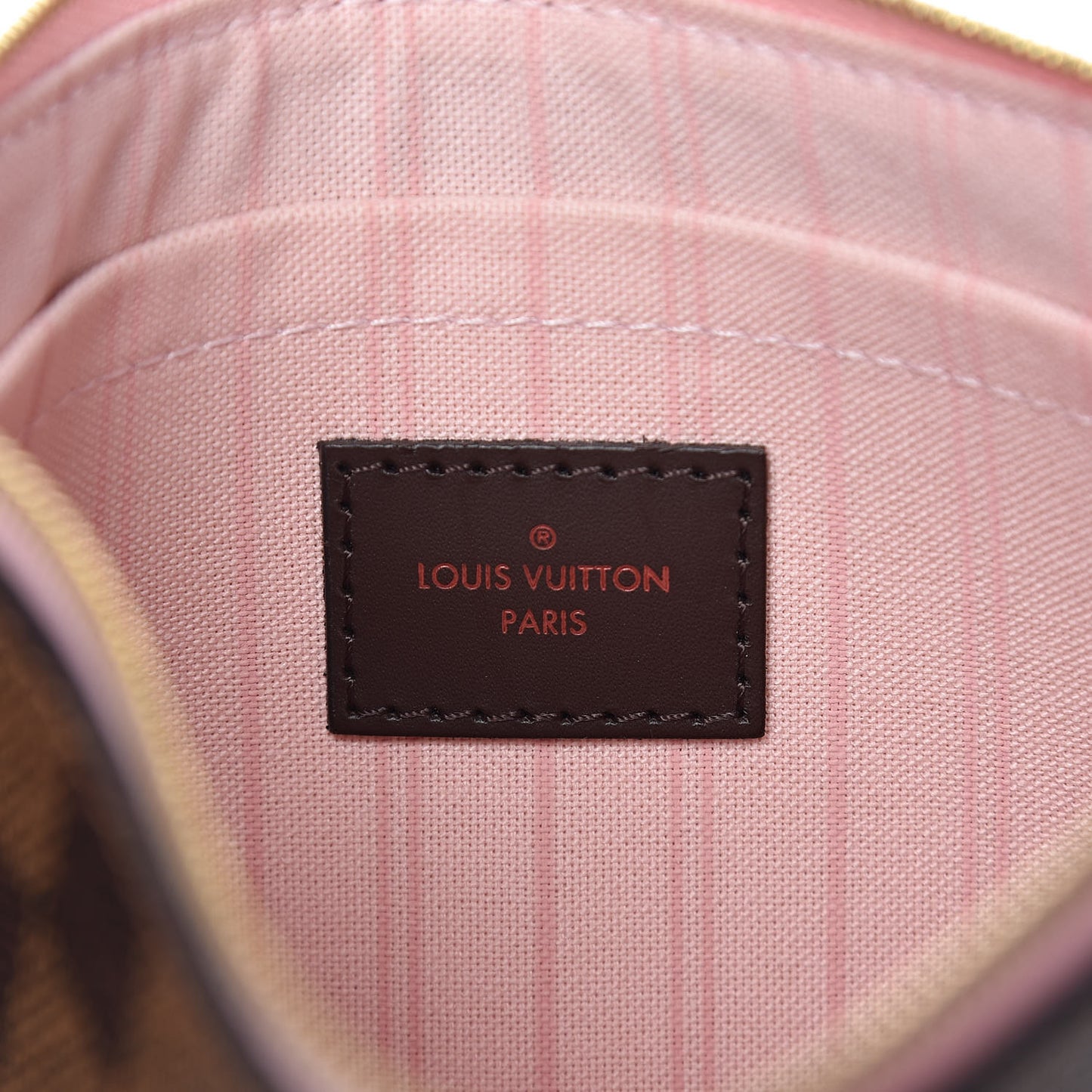 Damier Ebene Neverfull MM GM Pochette Rose Ballerine
