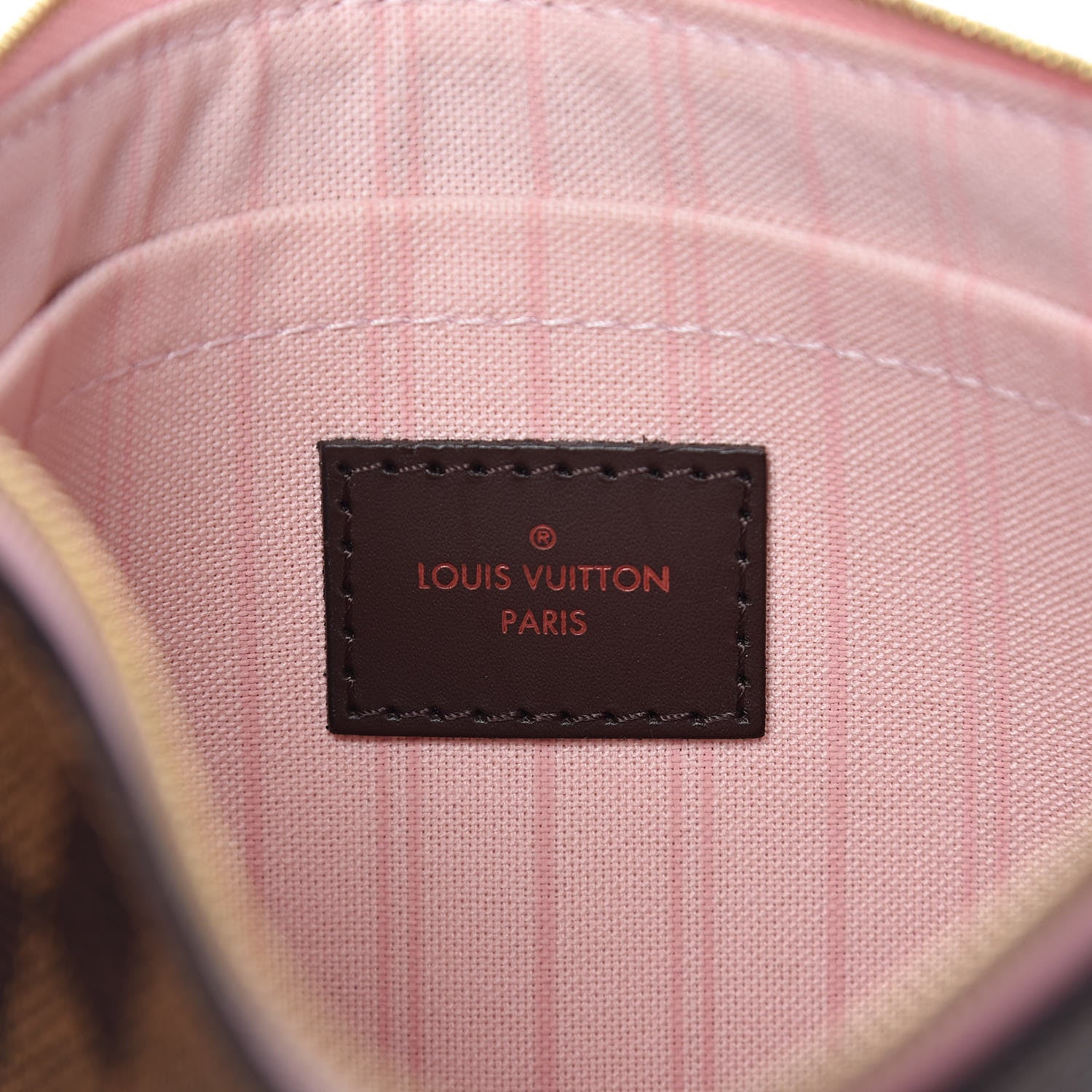 Louis Vuitton Damier Ebene Neverfull MM GM Pochette Rose Ballerine 6 of 8