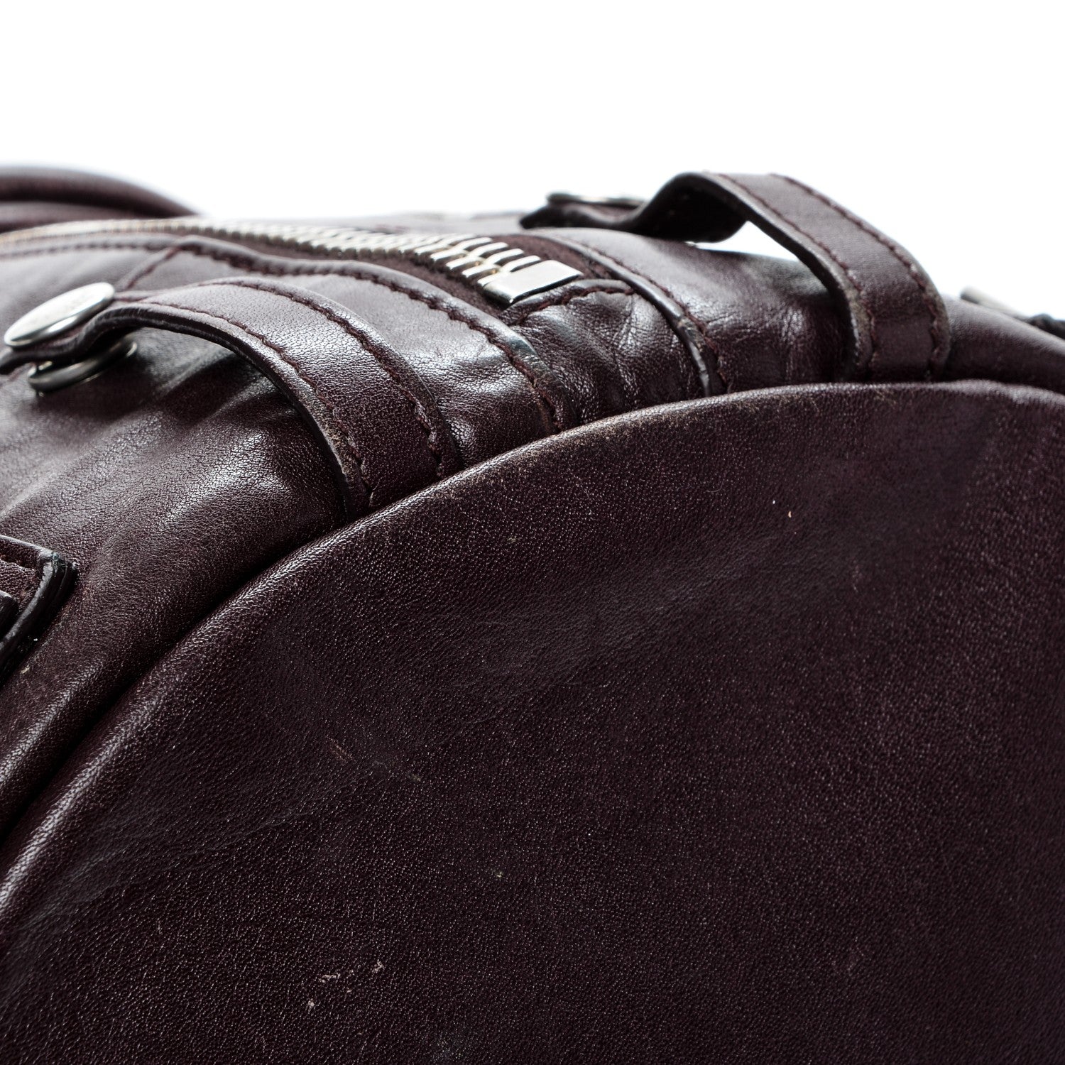 Saint Laurent Calfskin Medium Rider Bucket Bag Bordeaux 8 of 11
