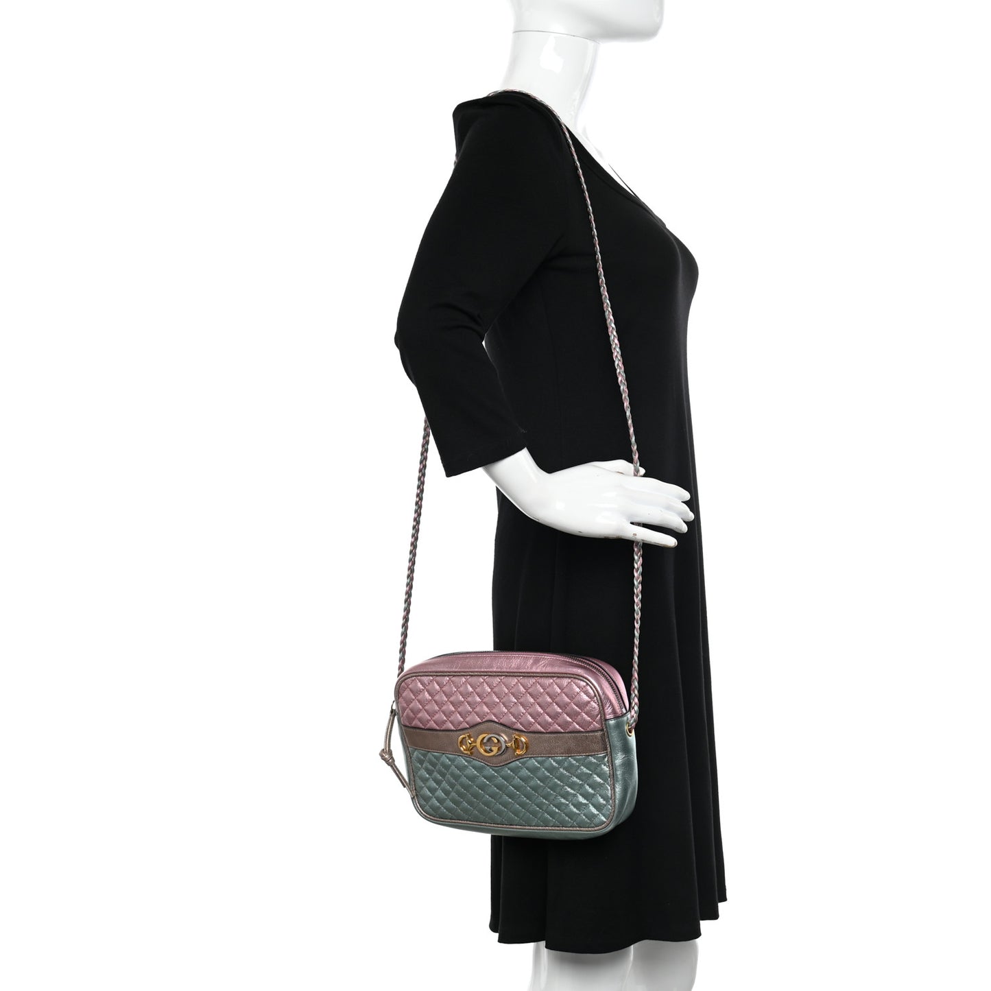 Laminated Nappa Trapuntata Small Zumi Shoulder Bag Rosa