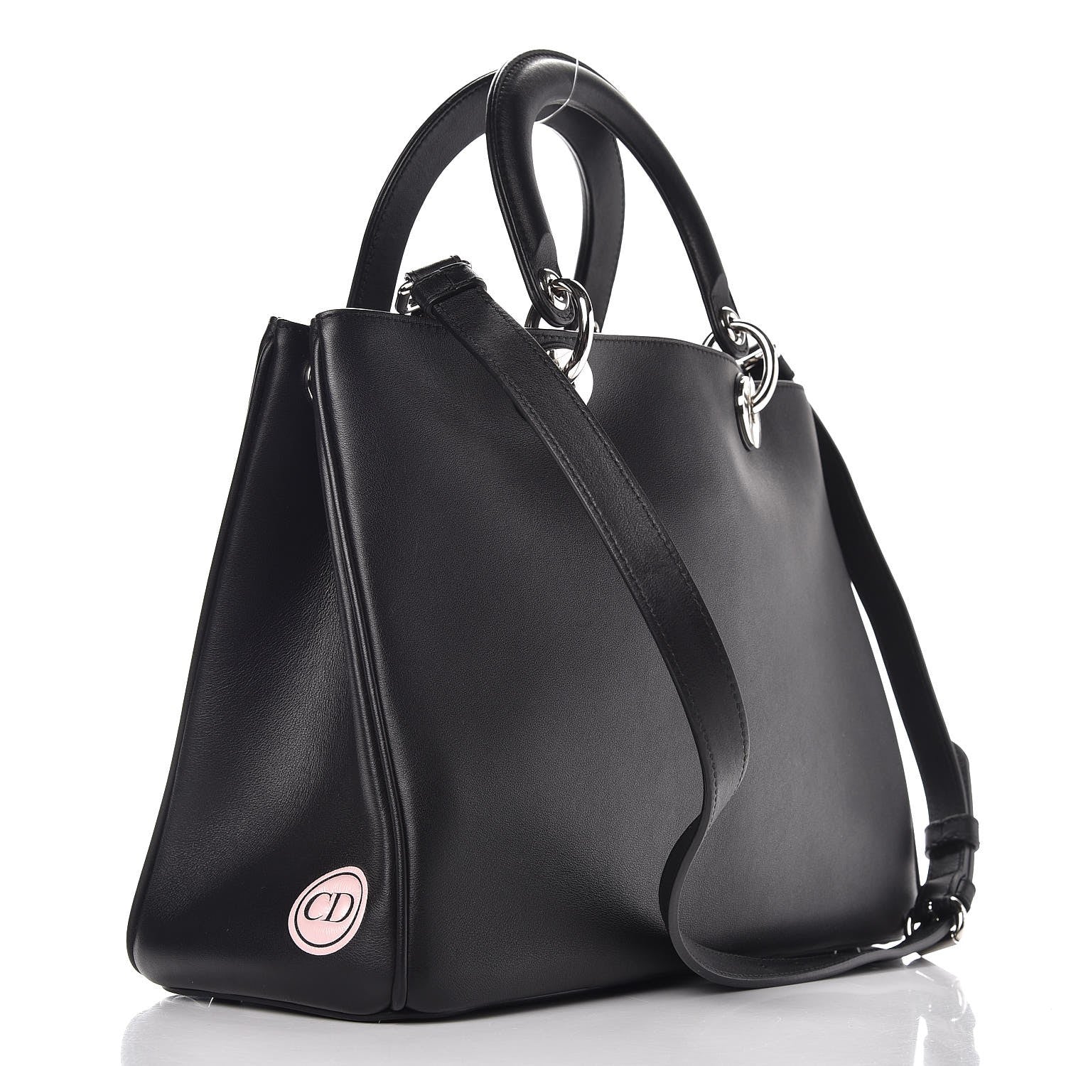 Christian Dior Calfskin Paradise Medium Diorissimo Tote Black 4 of 10