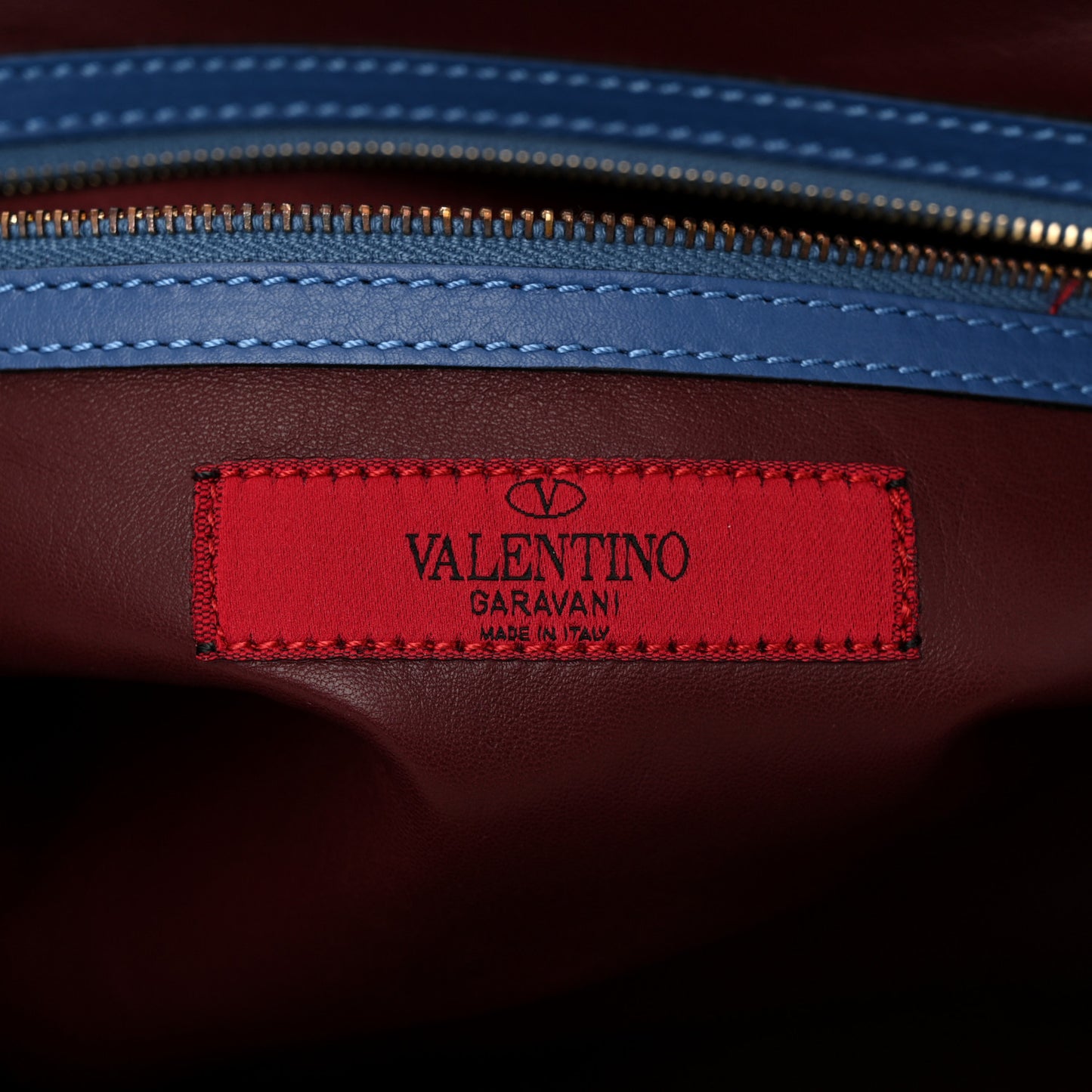 Calfskin Colorblock Mime Single Handle Bag Ruby Marine