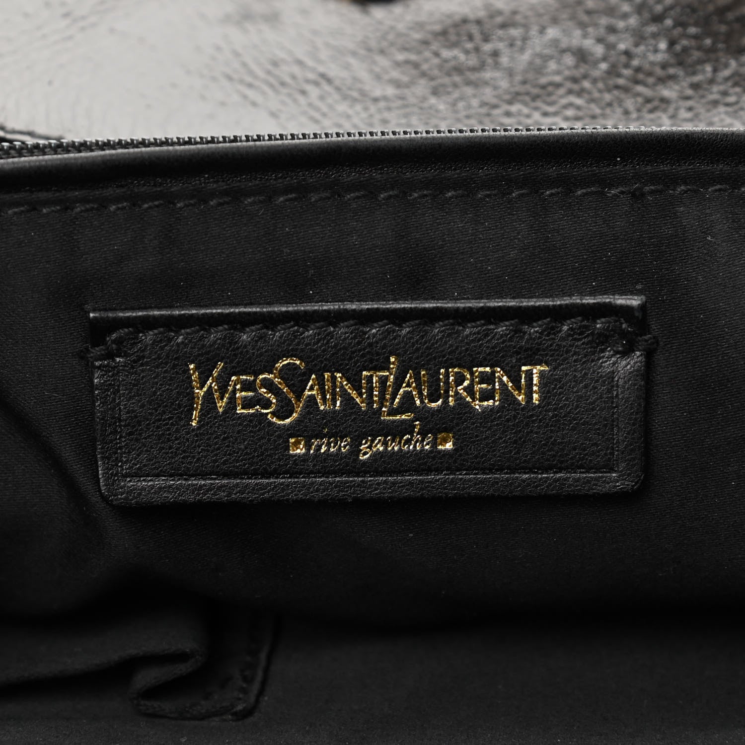 Saint Laurent Patent Crocodile Embossed Tribute Tote Black 6 of 15
