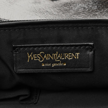 Saint Laurent Patent Crocodile Embossed Tribute Tote Black 6 of 15