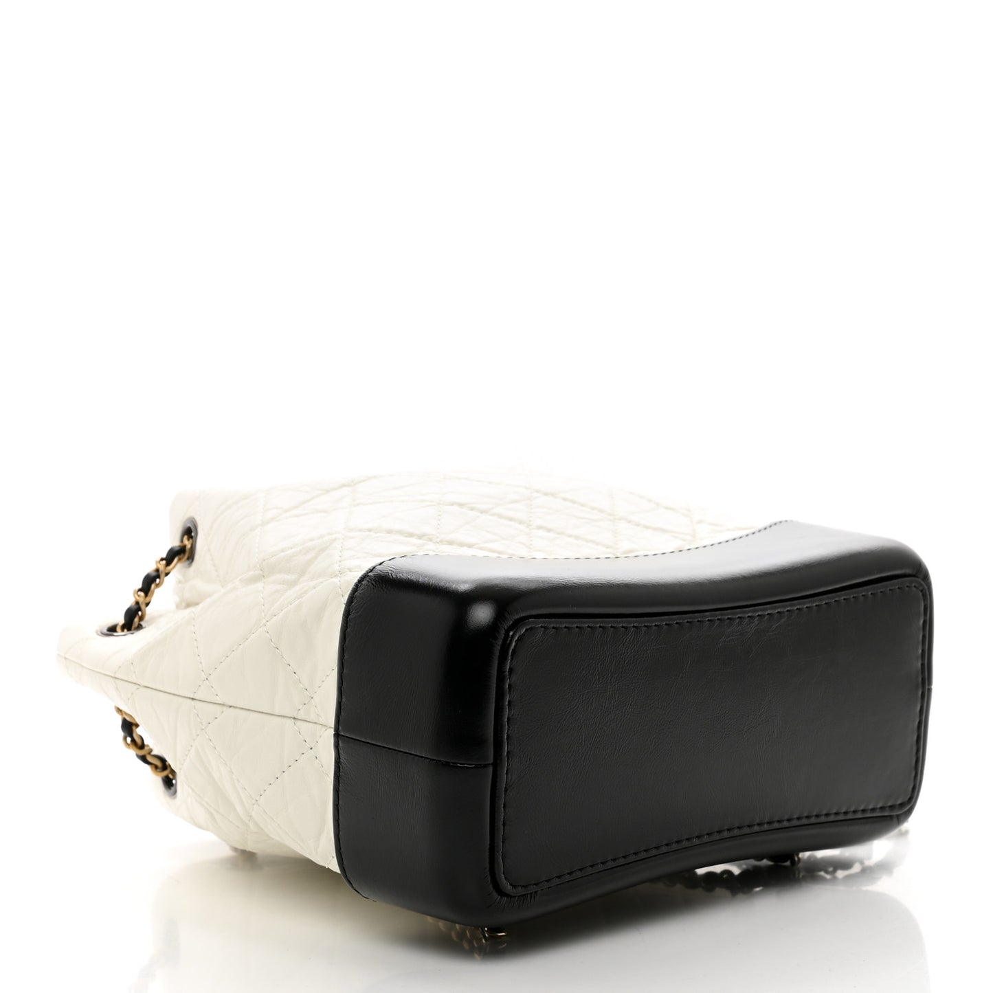 Aged Calfskin Quilted Small Gabrielle Backpack Black White