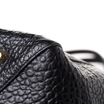 Burberry Signature Grain Calfskin Check Embossed Small Canterbury Tote Black 12 of 14