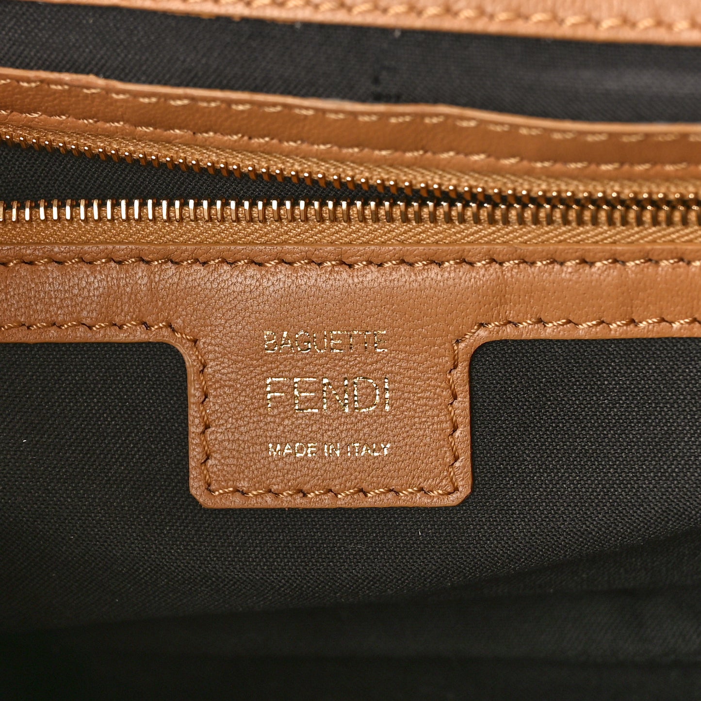 Nappa FF 1974 Embossed Baguette Miele Scuro