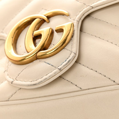Gucci Calfskin Matelasse Super Mini GG Marmont Shoulder Bag White 19 of 23