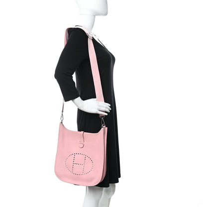 Hermes Taurillon Clemence Evelyne III PM Rose Sakura 2 of 11