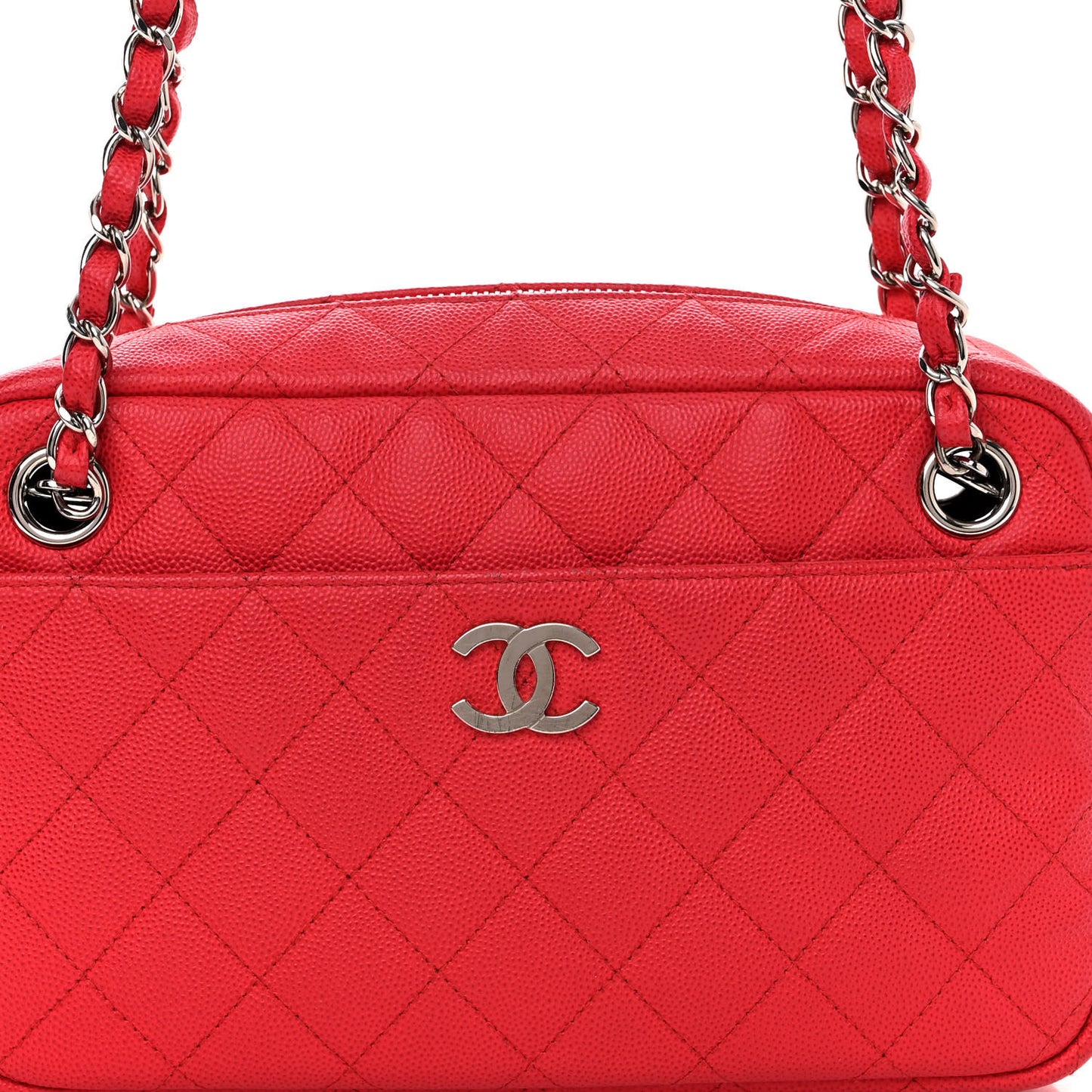 Caviar Quilted Timeless Camera Case Red