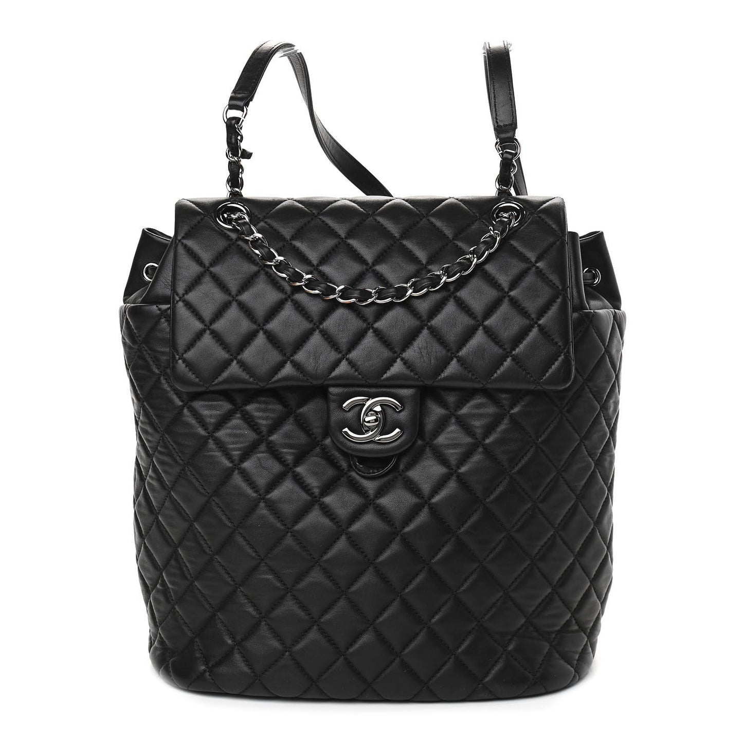 Lambskin Quilted Large Urban Spirit Backpack Black