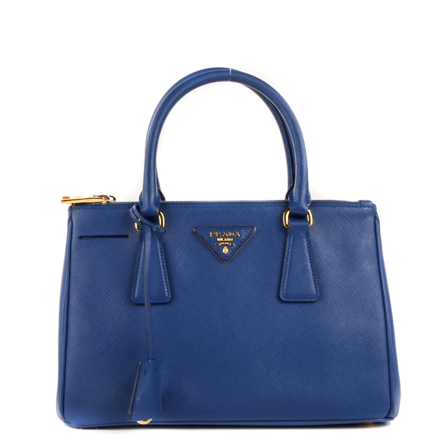 Prada Saffiano Mini Galleria Double Zip Tote Bleuette 1 of 11