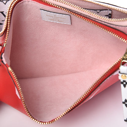 Louis Vuitton Monogram Giant Double Zip Pochette Rouge 6 of 11