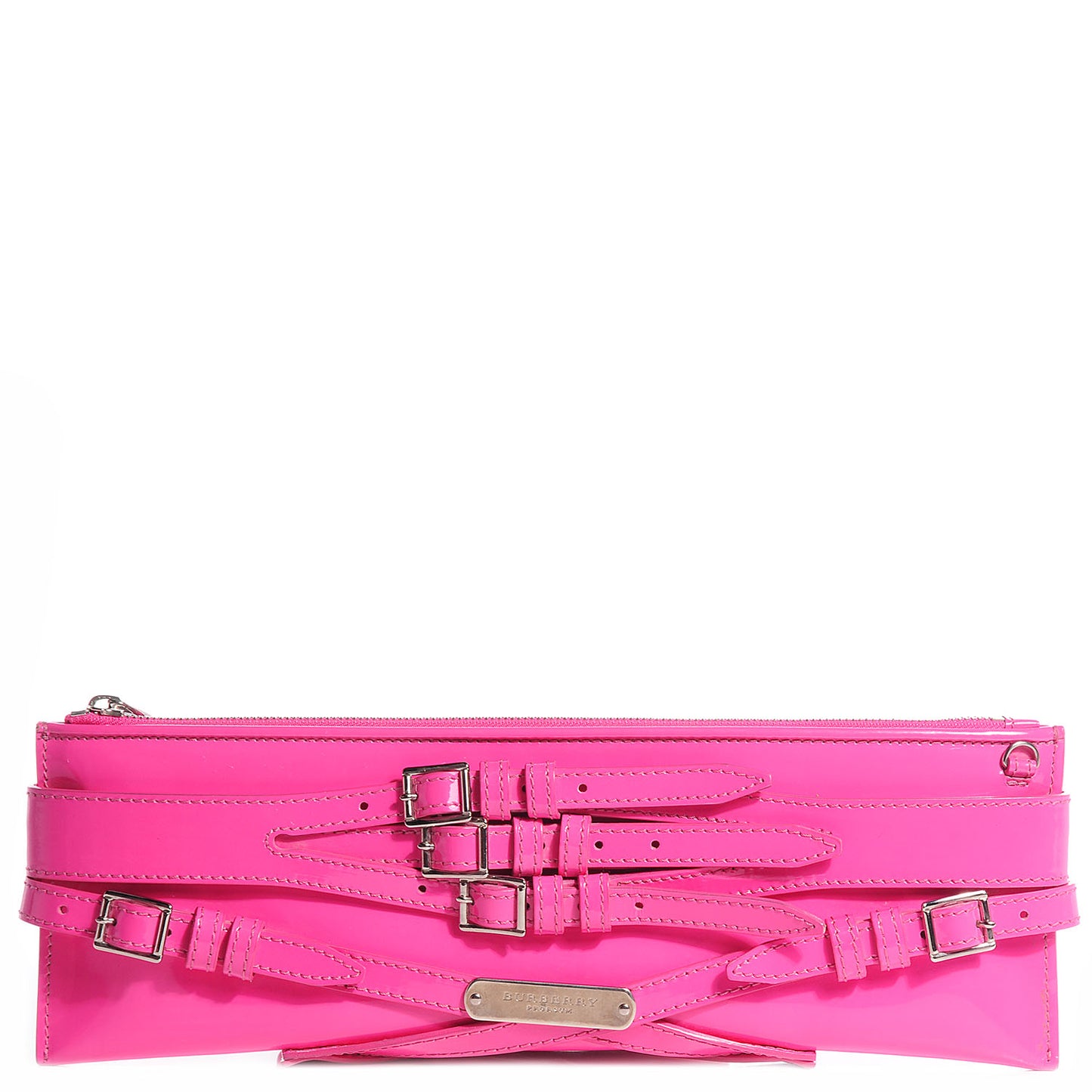 Patent Bridle Calfskin Parmoor Clutch Bag Pink