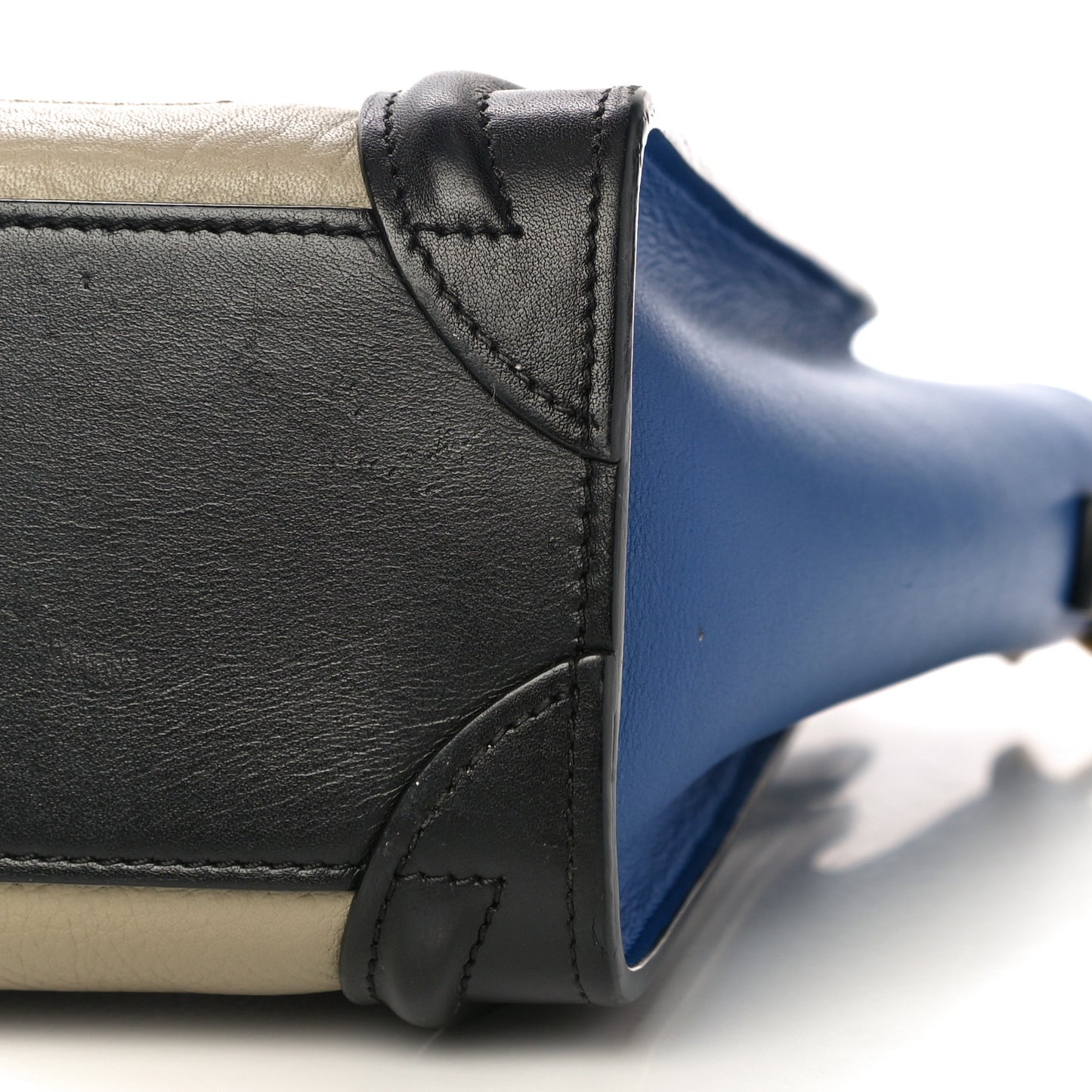 Elephant Calfskin Nano Tri-Color Luggage Beige