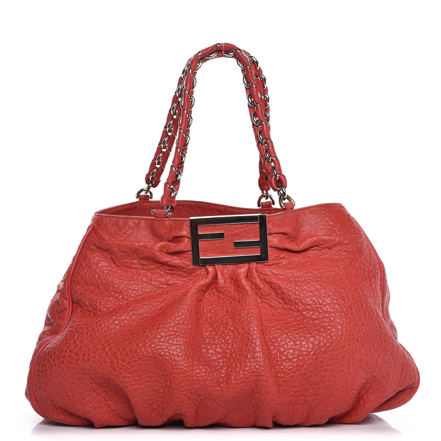 Crinkled Lambskin Mia Tote Red