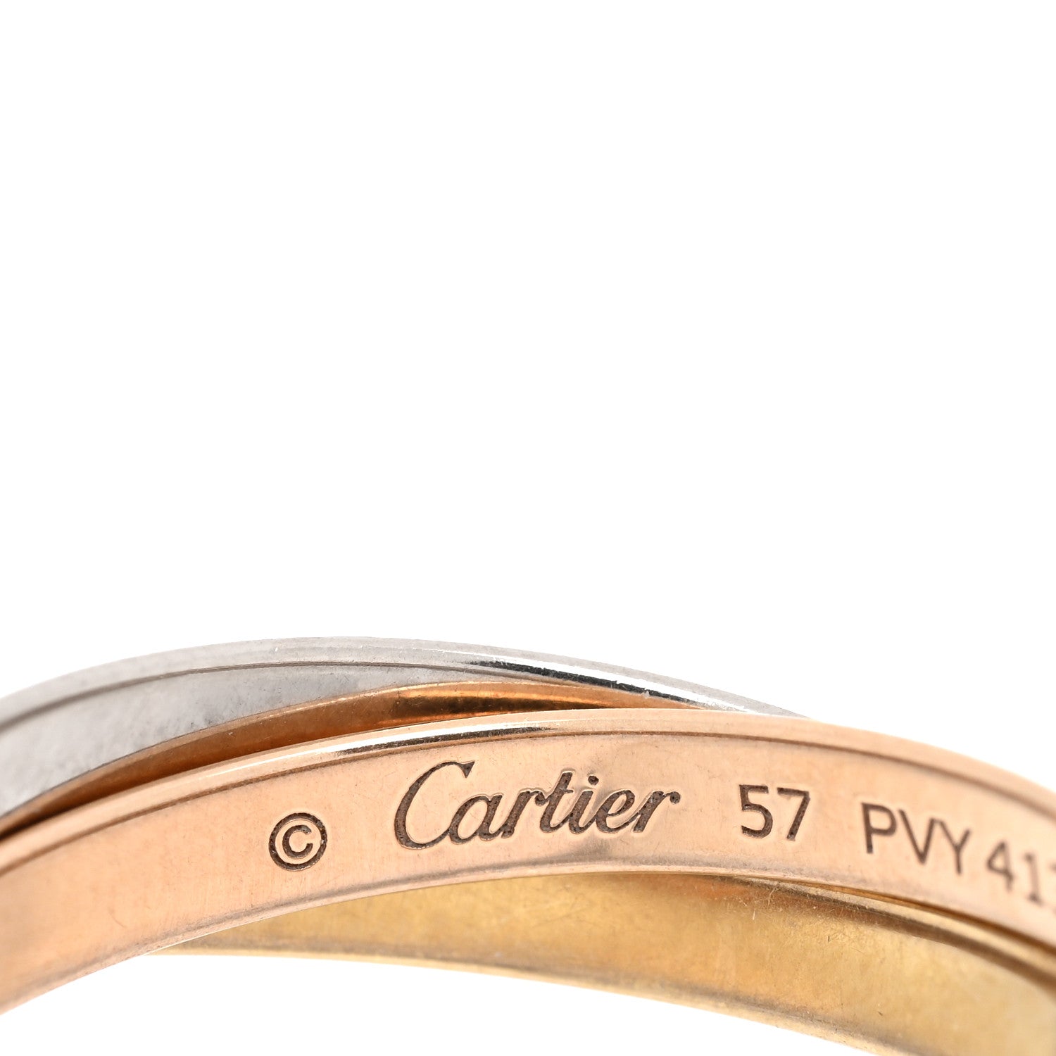 Cartier 18K Pink Yellow White Gold Small Trinity Ring 57 8 5 of 5