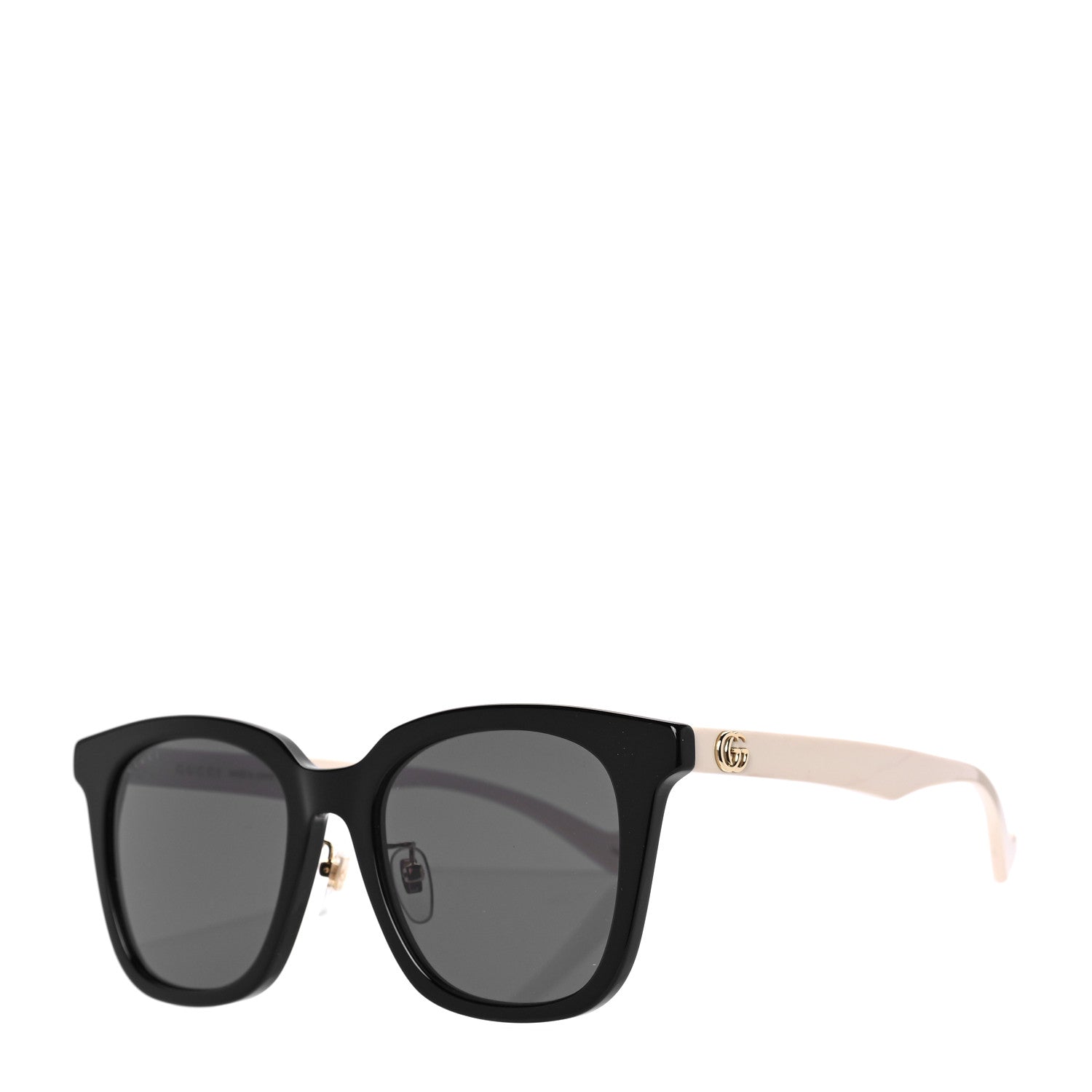 Gucci Acetate Square Frame Sunglasses GG1000SK Black White 1 of 7