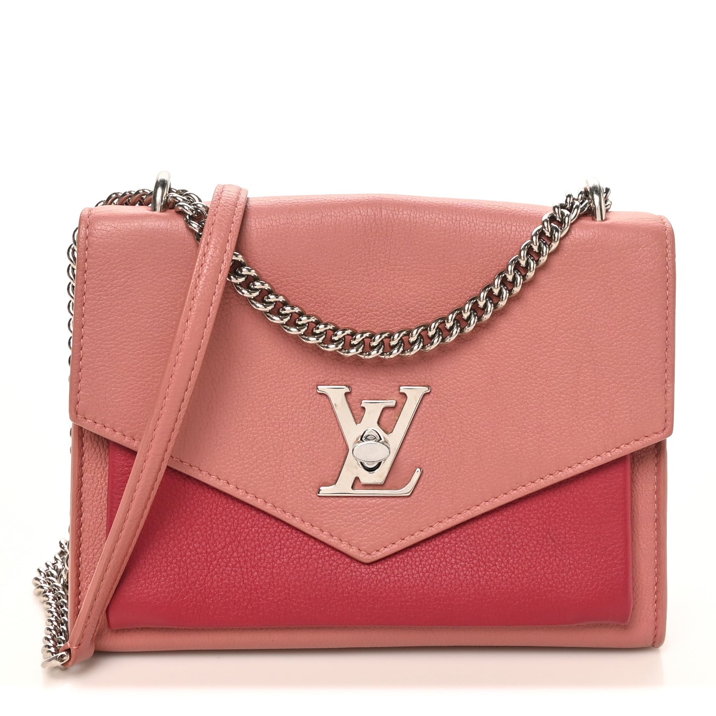 Soft Calfskin Mylockme Chain Bag BB Rose Boudoir Lie de Vin