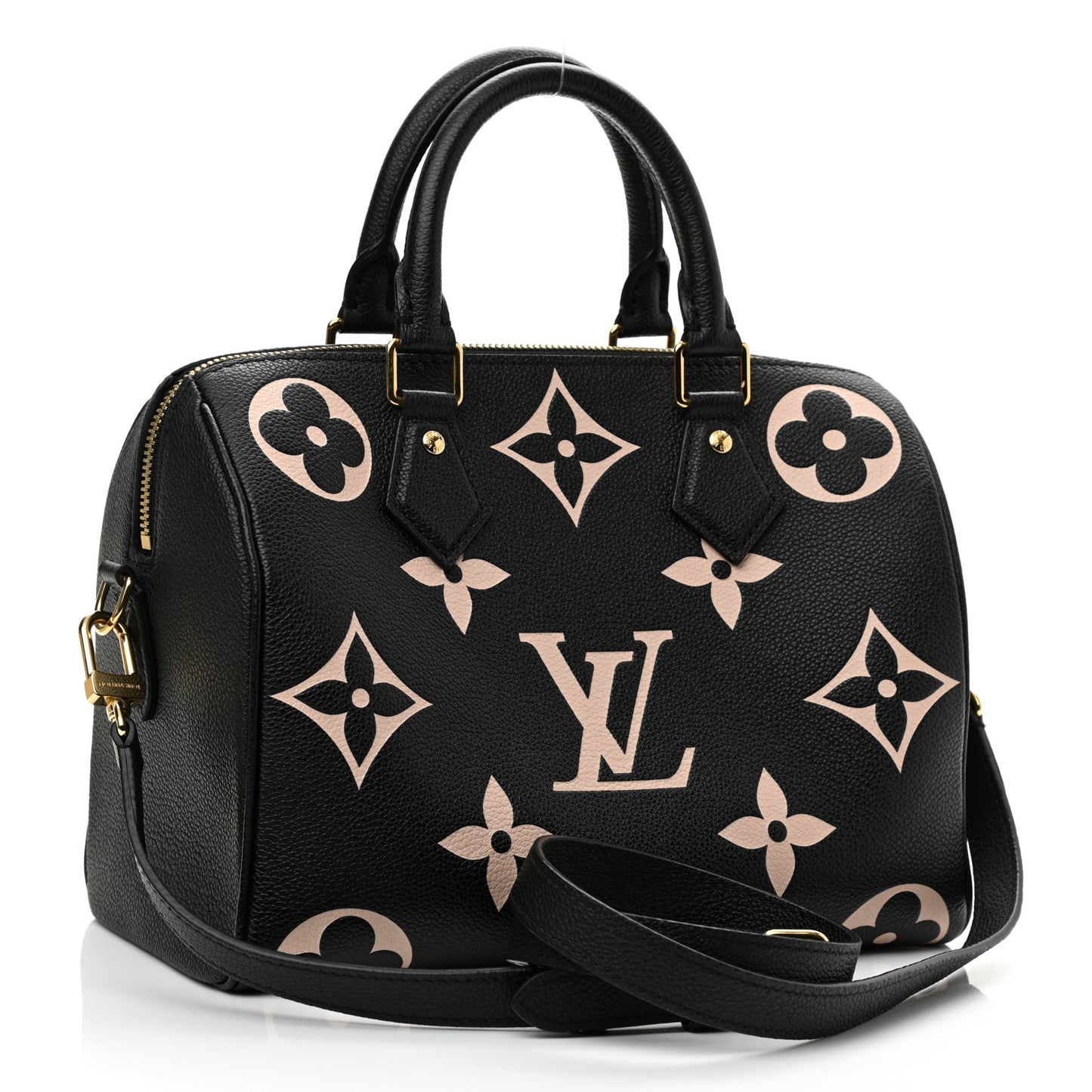 Empreinte Monogram Giant Speedy Bandouliere 25 Black Beige