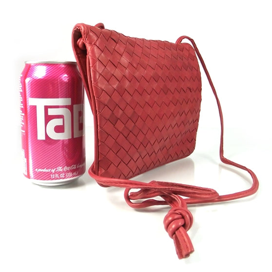 Bottega Veneta Vintage Woven Clutch Bag Red 2 of 9