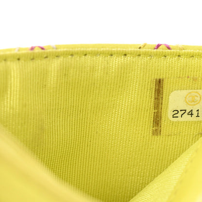 Chanel Lambskin Double Stitch Quilted Card Holder Light Green Light Blue 8 of 9