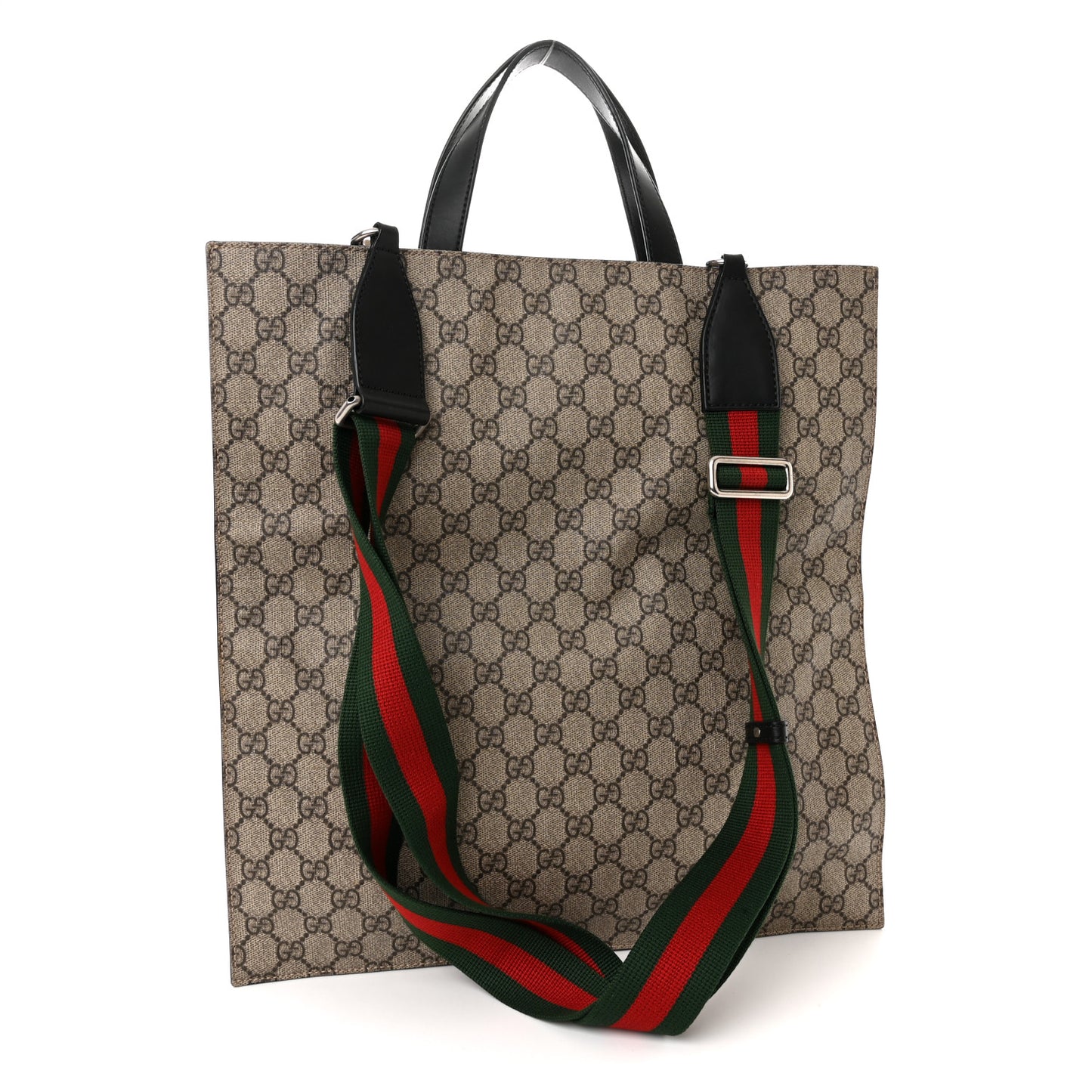 Soft GG Supreme Monogram Web Vertical Tote Black